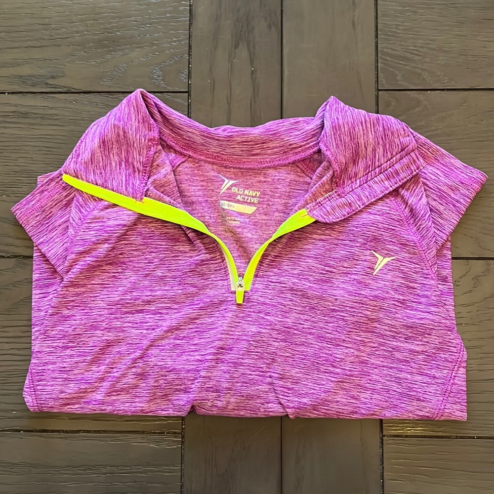 Kids Quarter Zip Purple Athletic Pullover - Size M (8)